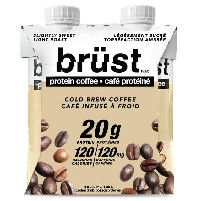 Brust Light Roast Protein Coffee RTD Bottles 4pk, 1315 g, 4 Count
