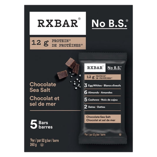 RXBAR Chocolate Sea Salt Protein Bars, 260 g, 5 Count
