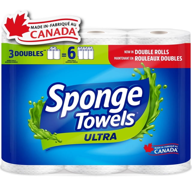 SpongeTowels Ultra Choose-A-Size Paper Towels, 900 g, 3 Count