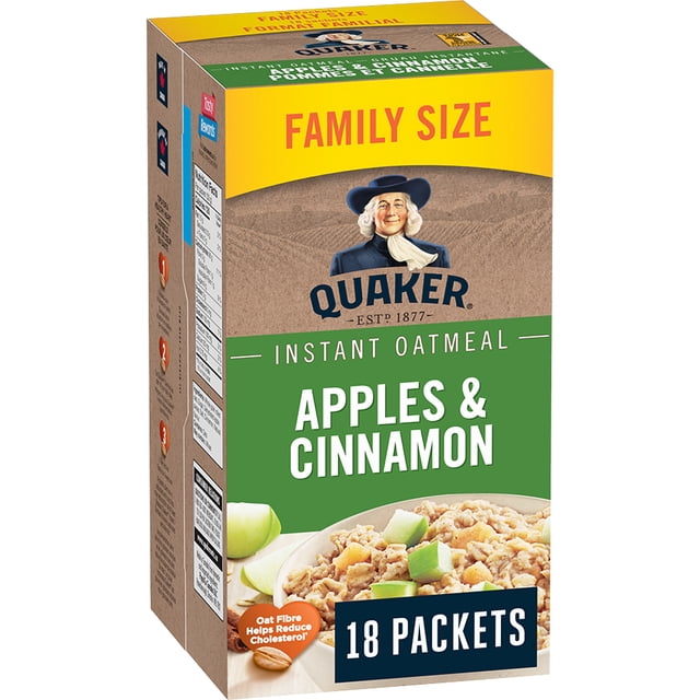 Quaker Apples & Cinnamon Family Size Instant Oatmeal, 591 g