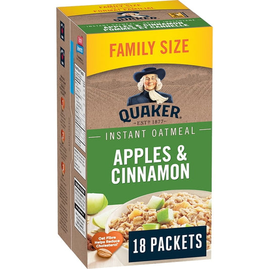 Quaker Apples & Cinnamon Family Size Instant Oatmeal, 591 g