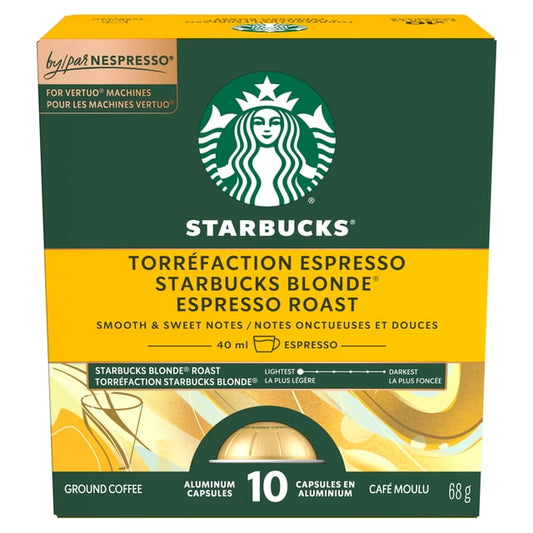Starbucks Blonde Espresso Roast Nespresso Vertuo Capsules, 68 g, 8 Count