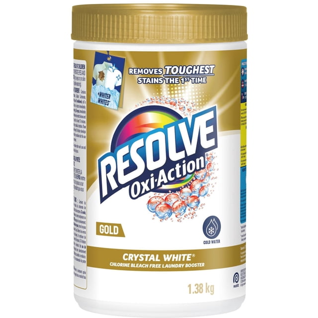 Resolve Gold Oxi-Action Crystal White In-Wash Stain Remover Powder, 1380 g