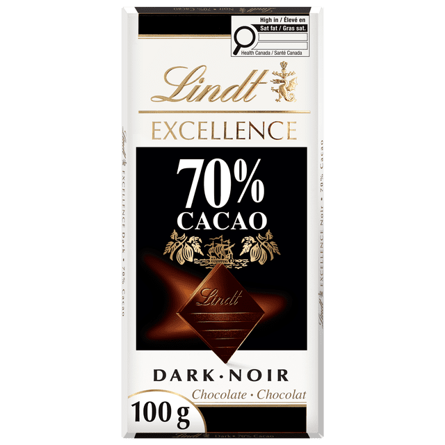 Lindt Excellence 70% Cacao Dark Chocolate Bar 100g