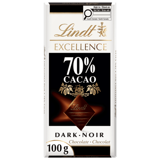 Lindt Excellence 70% Cacao Dark Chocolate Bar 100g