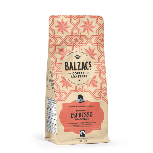 Balzac's Coffee Espresso Blend Whole Bean Fairtrade Organic 340g, 340 g
