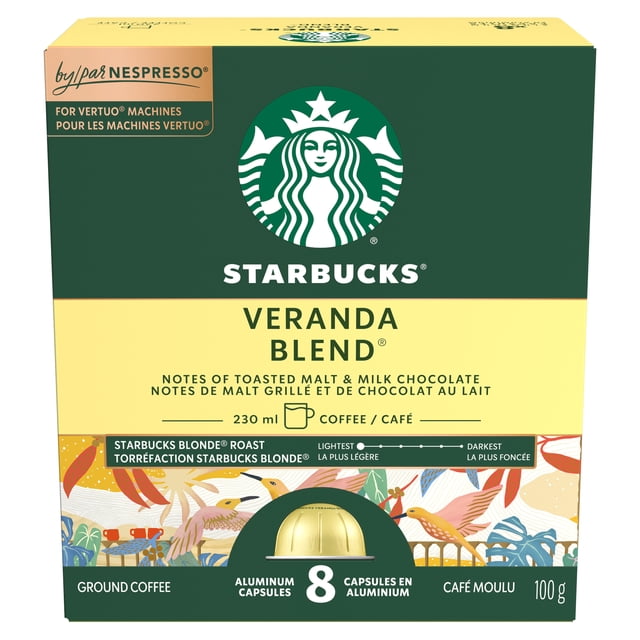 Starbucks Veranda Blend Nespresso Vertuo Capsules, 100 g, 8 Count