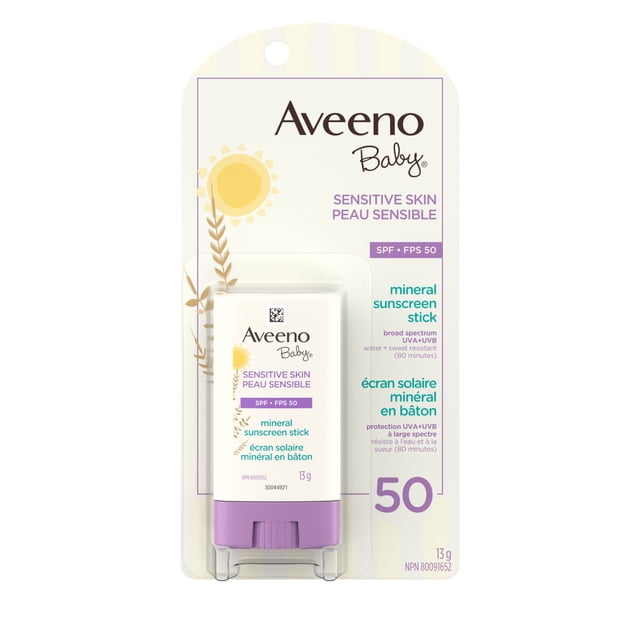 Aveeno Baby Mineral SPF 50 Zinc Sunscreen Stick, 13 g
