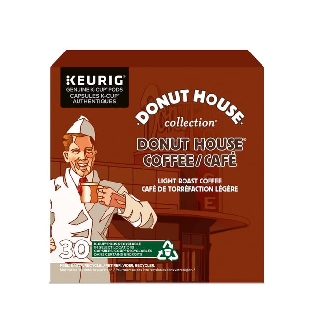 Donut House Collection Light Roast K-Cup Coffee Pods 30 Pods, 345 g, 30 Count