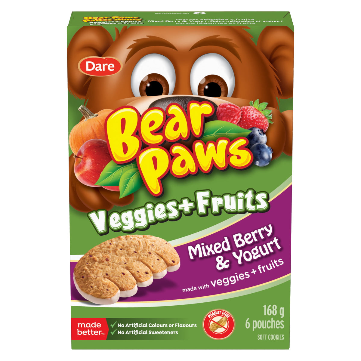 Bear Paws Mixed Berries and Yogurt Cookies 168g
