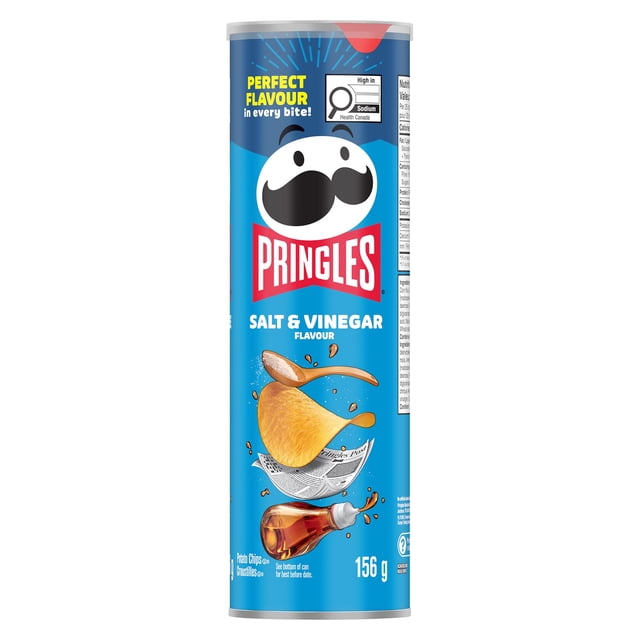 Pringles Salt & Vinegar Potato Chips, 156 g
