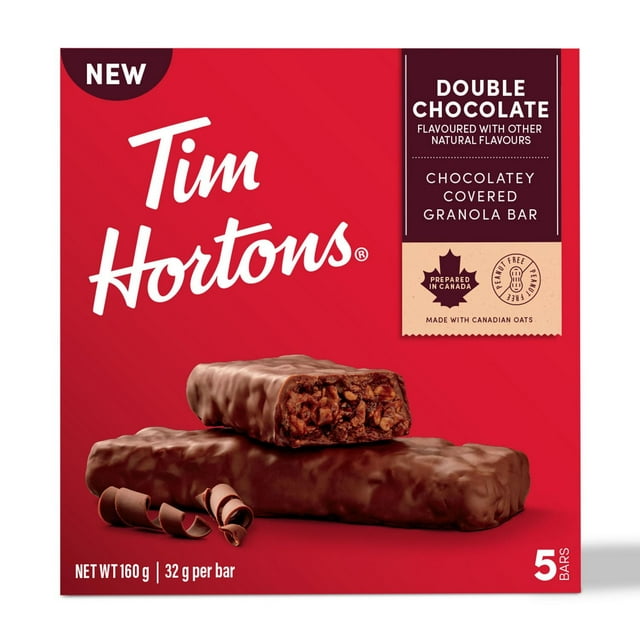 Tim Hortons Double Chocolate Granola Bars, 160 g, 5 Count