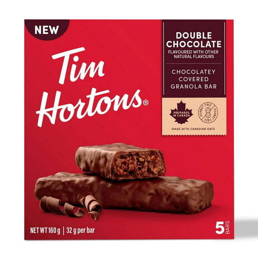 Tim Hortons Double Chocolate Granola Bars, 160 g, 5 Count