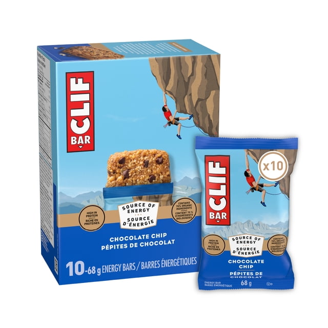CLIF BAR Chocolate Chip Energy Bars, 680 g, 10 Count