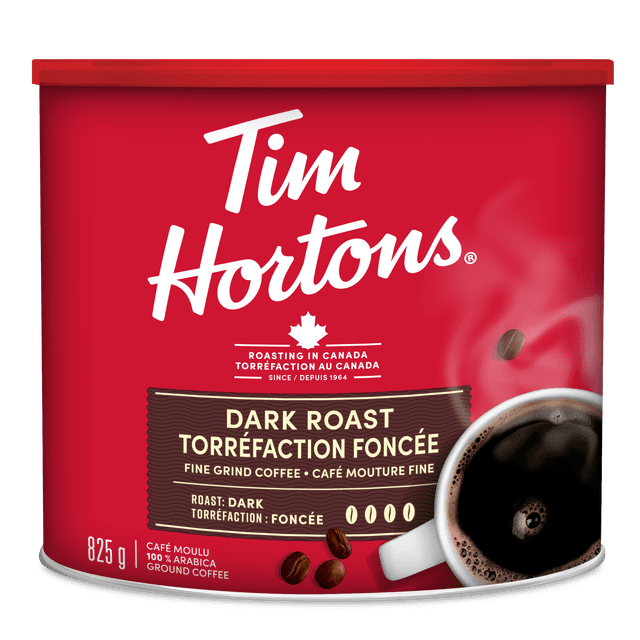 Tim Hortons Dark Roast Fine Grind Ground Coffee 825g, 825 g