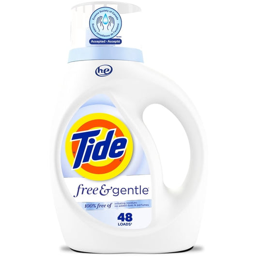 Tide Free & Gentle 48 Loads Liquid Laundry Detergent, 1860 g