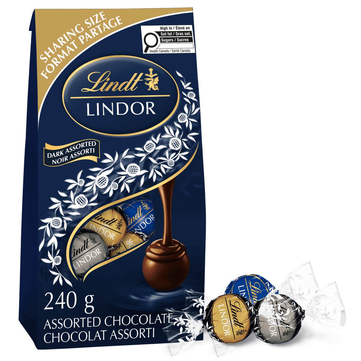 Lindt LINDOR Assorted Dark Chocolate Truffles 240 g Bag