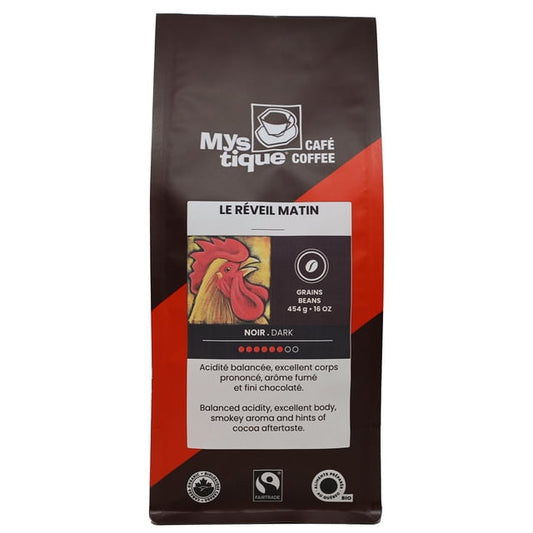 Mystique Coffee Le Reveil Matin Blend Whole Bean Coffee 100% Arabica, 454 g