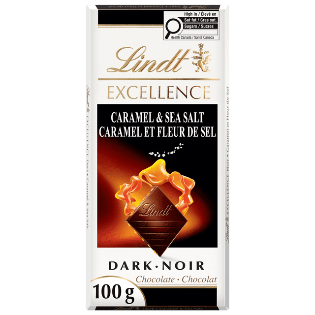 Lindt Excellence Caramel Sea Salt Dark Chocolate Bar 100g