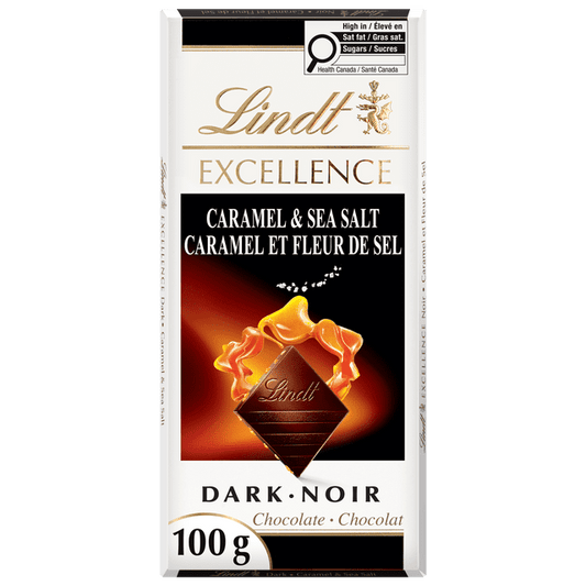 Lindt Excellence Caramel Sea Salt Dark Chocolate Bar 100g