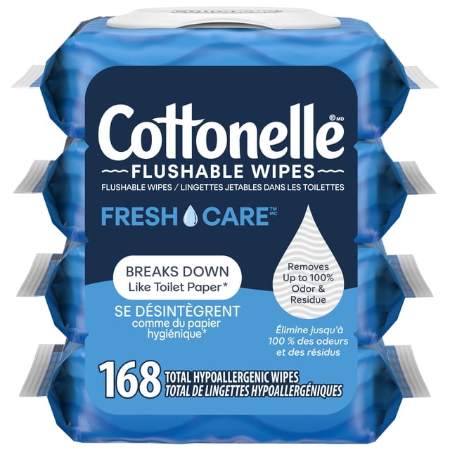 Cottonelle Fresh Care Flushable Wet Wipes, 700 g, 4 Count