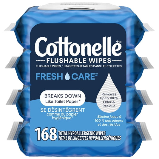 Cottonelle Fresh Care Flushable Wet Wipes, 700 g, 4 Count