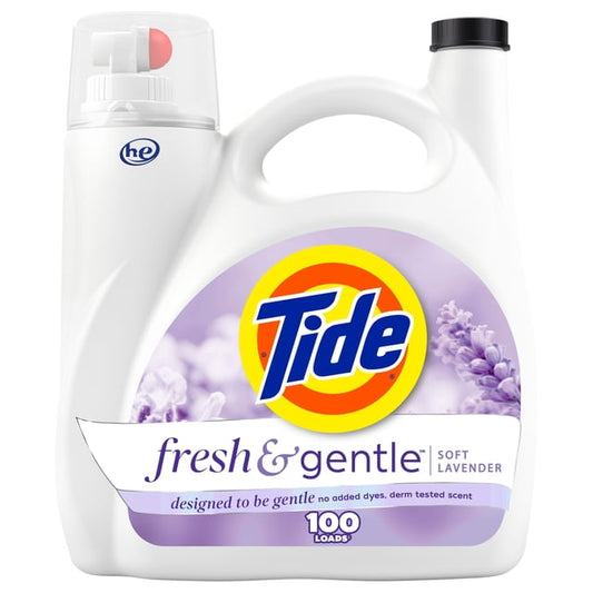Tide Fresh & Gentle Soft Lavender Liquid Laundry Detergent, 3900 g