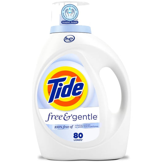 Tide Free & Gentle 80 Loads Liquid Laundry Detergent, 3100 g