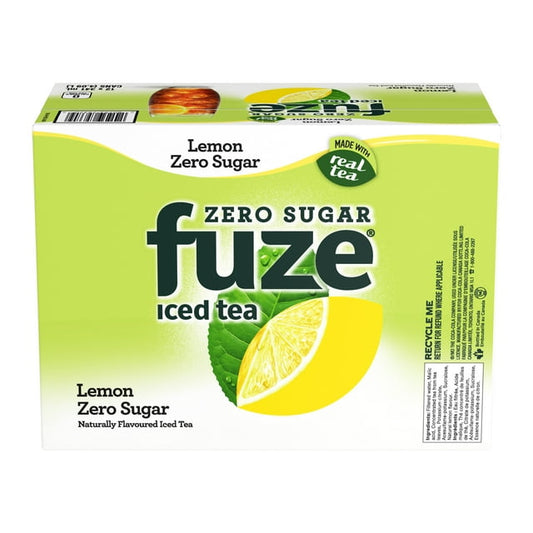 Fuze Iced Tea Zero Sugar Lemon Cans 341 mL - 12 Pack