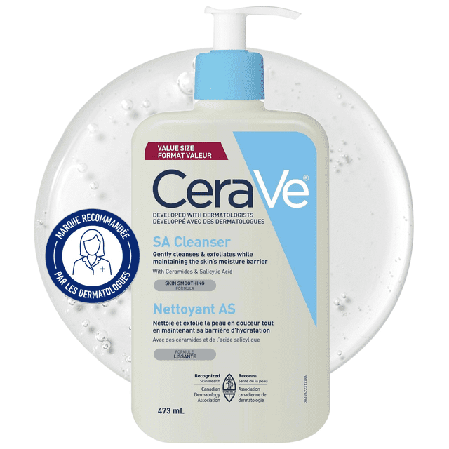 CeraVe SA Salicylic Acid Exfoliating Cleanser, 473 g