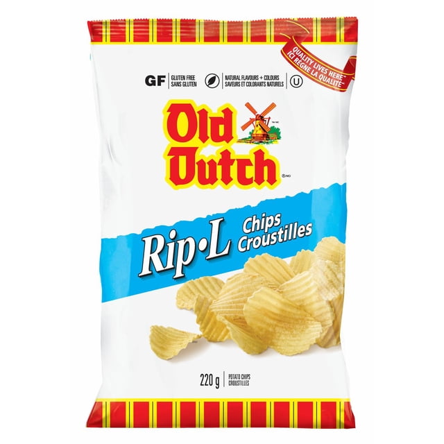Old Dutch Ripple Plain Potato Chips, 220 g