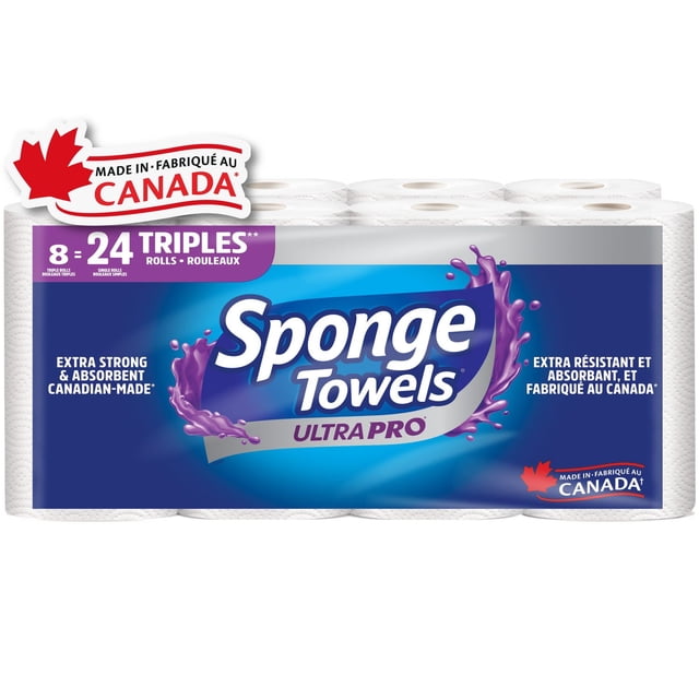 SpongeTowels UltraPRO Choose-A-Size Value Pack Paper Towels, 3600 g, 8 Count