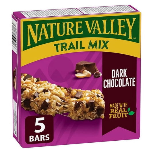 Nature Valley Chewy Trail Mix Dark Chocolate Granola Bars, 175 g, 5 Count