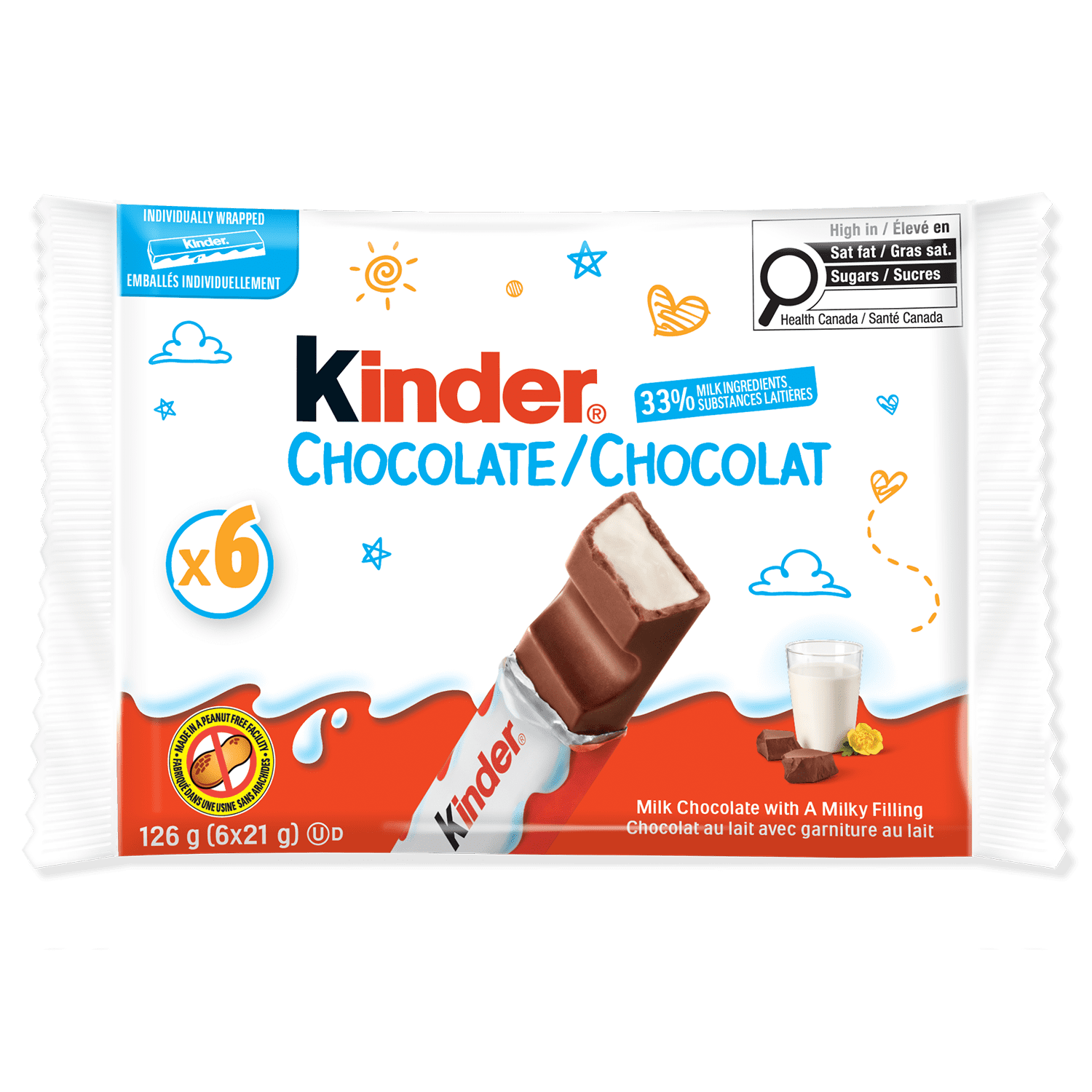 Kinder Chocolate Milk Chocolate Bars 126g