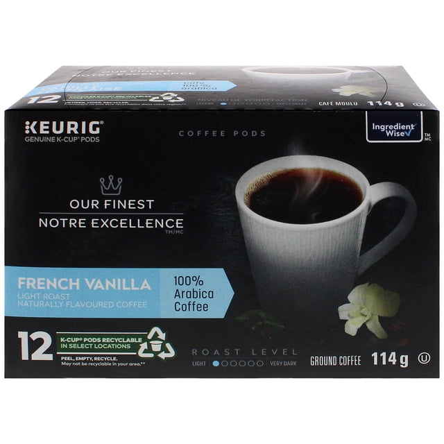 Our Finest French Vanilla K-Cup Coffee Pods, 114 g, 12 Count