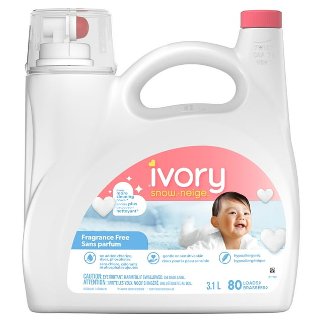 Ivory Snow Free Sensitive Skin Liquid Laundry Detergent, 3200 g