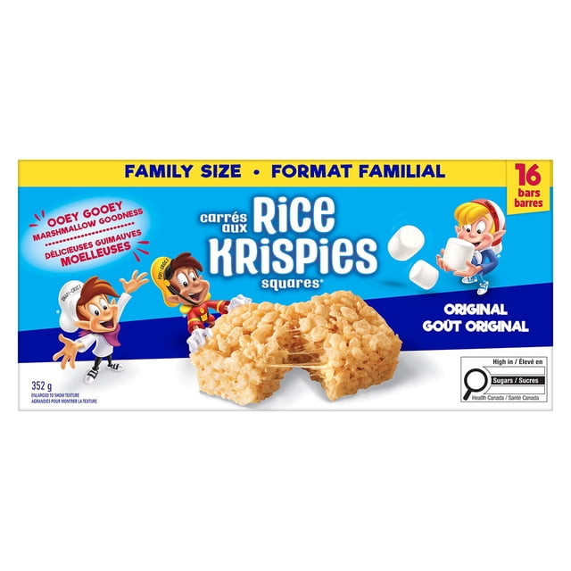 Kellogg's Rice Krispies Original Family Size Squares Bars, 352 g, 16 Count