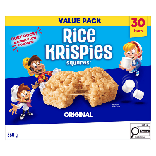 Kellogg's Rice Krispies Jumbo Pack Original Squares Bars, 660 g, 30 Count