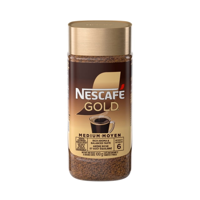 NESCAFE GOLD Premium Instant Medium Roast Instant Coffee, 100 g