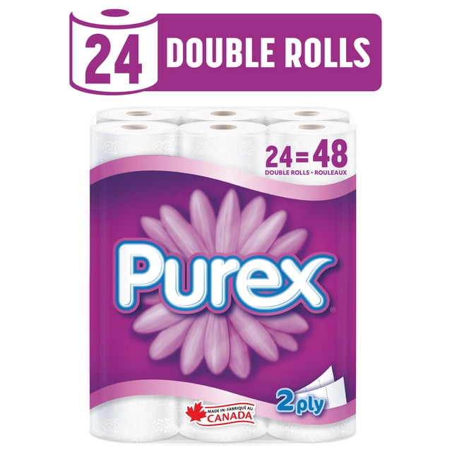 Purex Soft & Thick 24 Double Rolls Toilet Paper, 4800 g, 24 Count