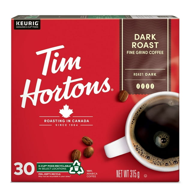 Tim Hortons Dark Roast Coffee Pods 30 Count