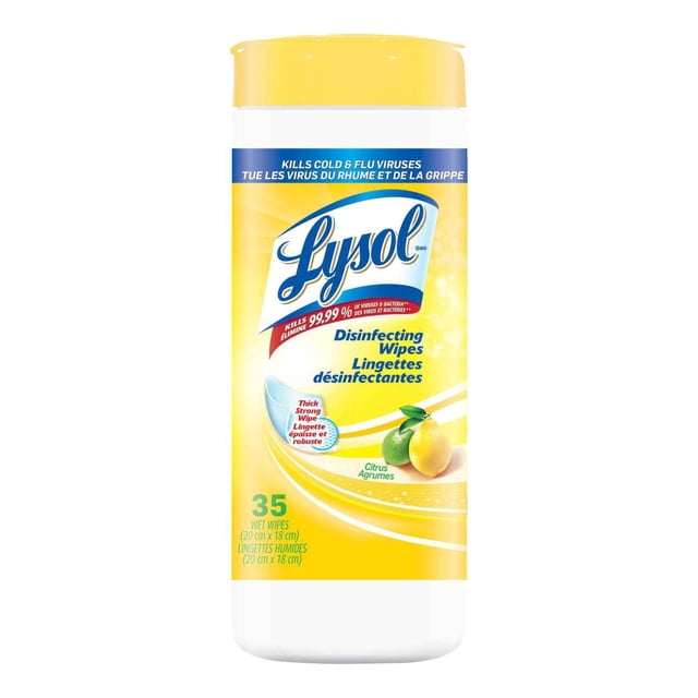 Lysol Citrus Surface Disinfecting Wipes, 200 g, 35 Count