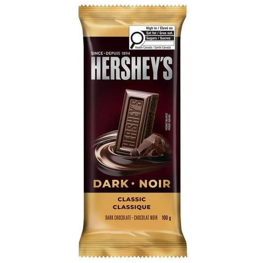 HERSHEY'S Dark Classic Bar Bold Rich And Pure Traditional Flavour 100g
