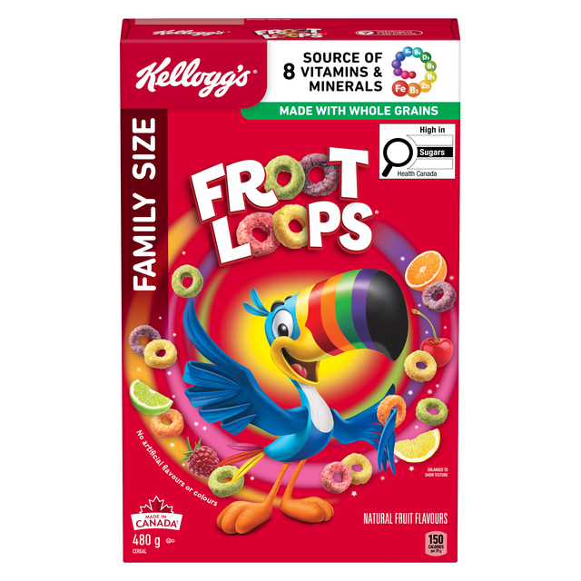 Kellogg's Froot Loops Family Size Cereal, 480 g