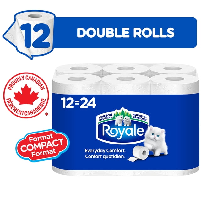 Royale Everyday Comfort 12 Equal 24 Toilet Paper, 2400 g, 12 Count