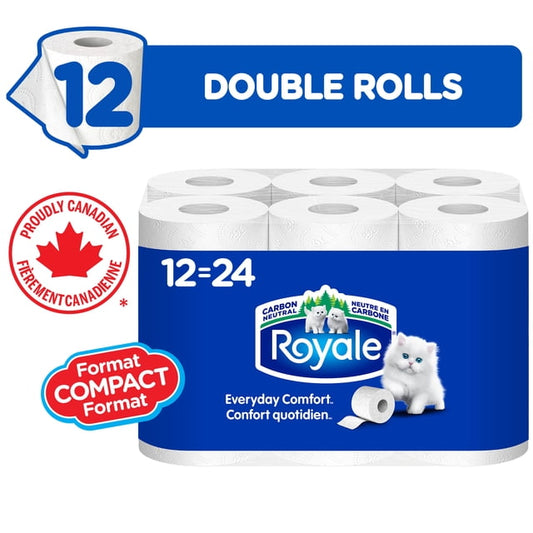 Royale Everyday Comfort 12 Equal 24 Toilet Paper, 2400 g, 12 Count