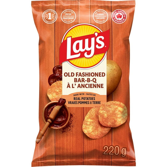 Lay's Old Fashioned Bar-B-Q Potato Chips, 220 g