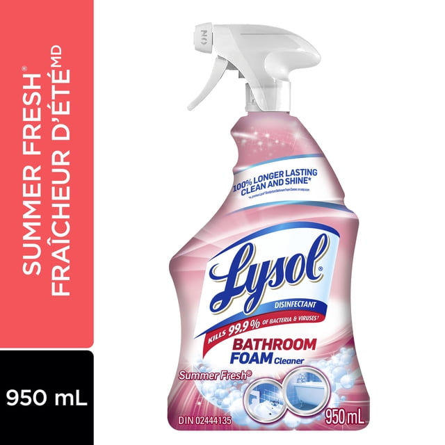 Lysol Bathroom Foam Summer Fresh Cleaner Spray, 950 g