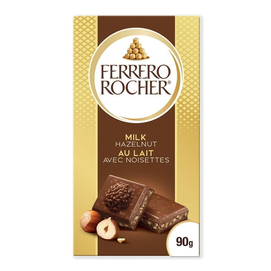 Ferrero Rocher Milk Chocolate Hazelnut Bar 90g