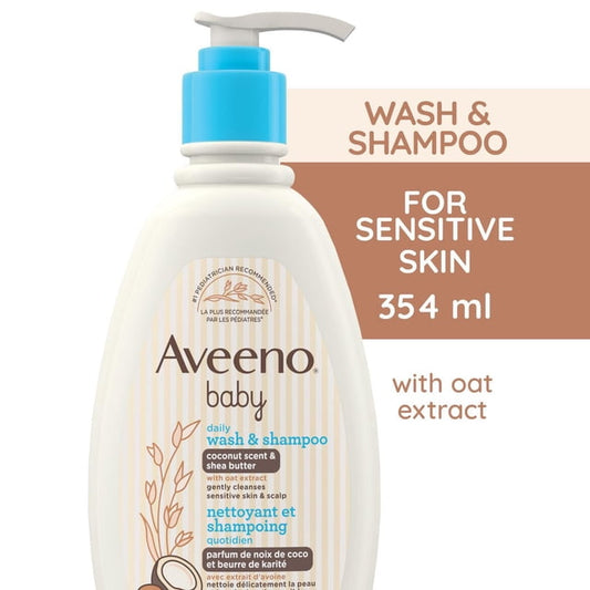 Aveeno Baby Daily Coconut Shea Wash & Shampoo, 532 g